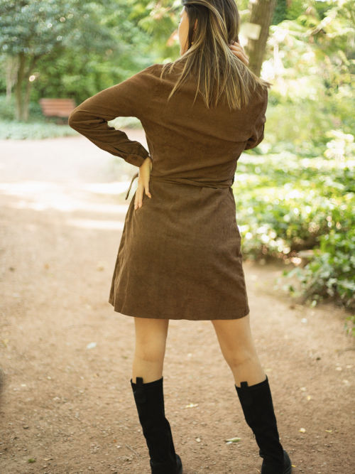 Robe chemise marron 2