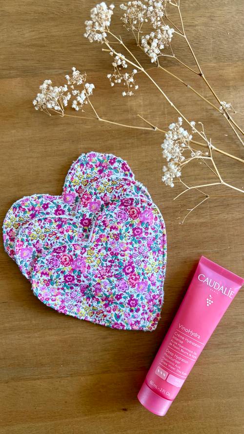 3 lingettes lavables coeur Amélia 2