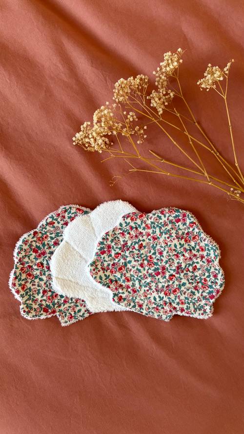 3 lingettes lavables coquillages Judith