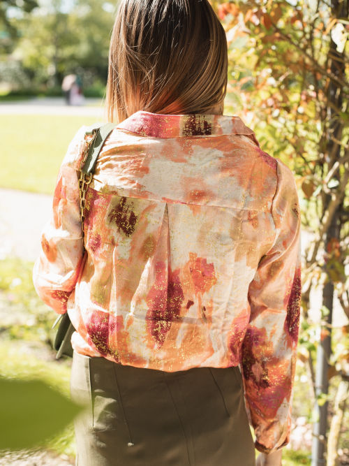 Chemise rose et orange dorée 2