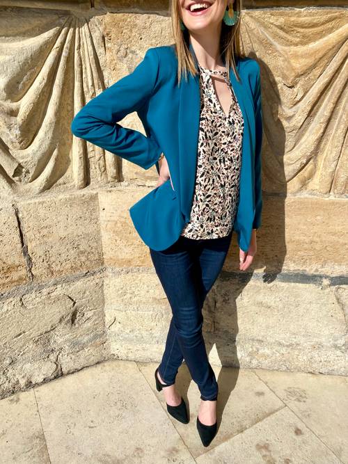 Blazer bleu canard 0