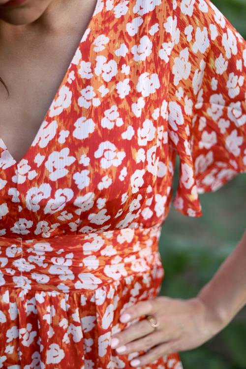 Robe fleurie orange
