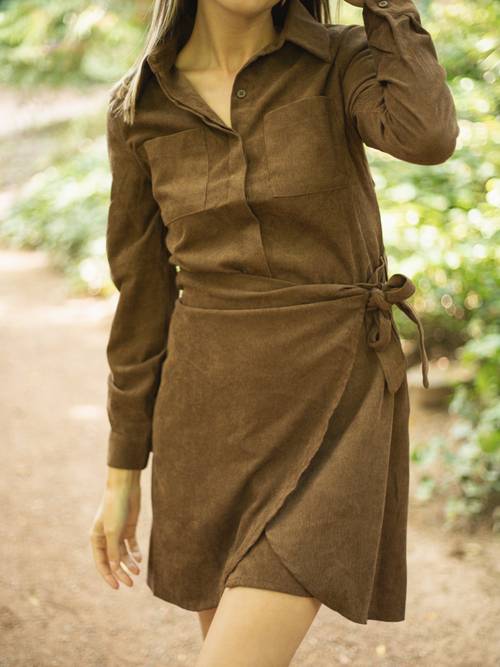 Robe chemise marron