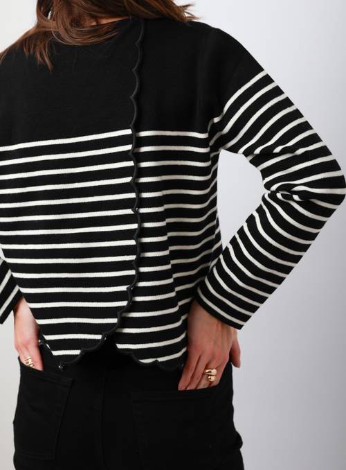 Pull à rayures noir
