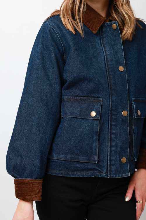 Veste denim bleu foncé 2